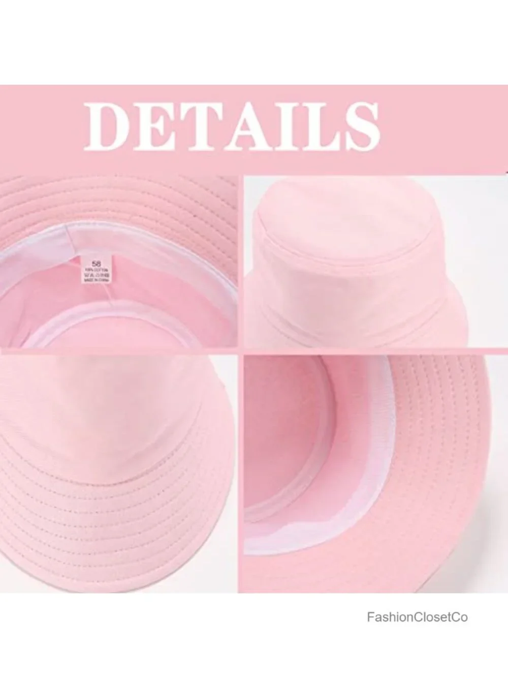 Unisex Cotton Bucket Hat UPF 50+ Sun Protection Adjustable Packable 3 Pack